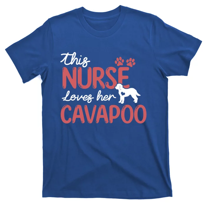 Nurse Loves Cavapoo Dog Pet Lover Funny Gift For Mom Nurse Cool Gift T-Shirt