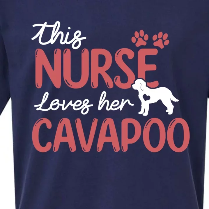 Nurse Loves Cavapoo Dog Pet Lover Funny Gift For Mom Nurse Cool Gift Sueded Cloud Jersey T-Shirt