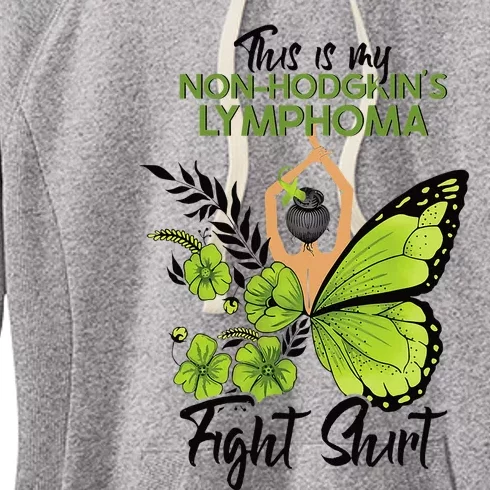 Nonhodgkins Lymphoma Cancer Awareness Green Ribbon Women's Fleece Hoodie