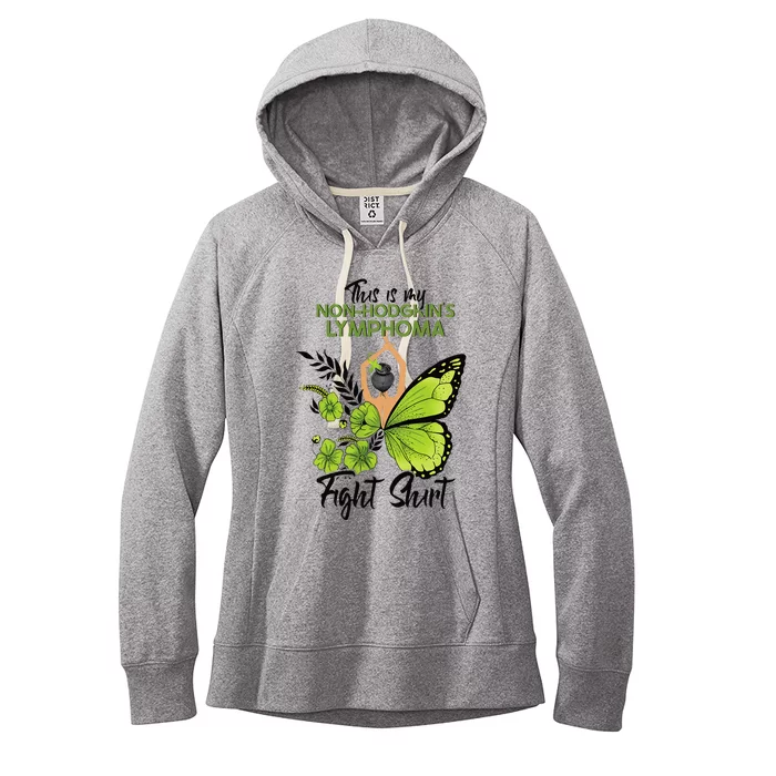 Nonhodgkins Lymphoma Cancer Awareness Green Ribbon Women's Fleece Hoodie