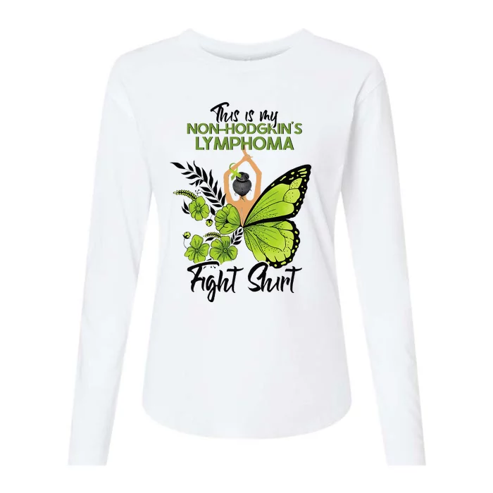 Nonhodgkins Lymphoma Cancer Awareness Green Ribbon Womens Cotton Relaxed Long Sleeve T-Shirt