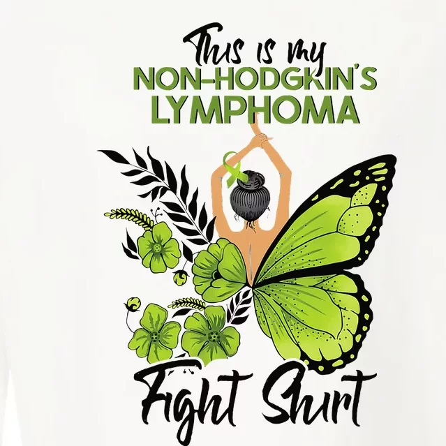 Nonhodgkins Lymphoma Cancer Awareness Green Ribbon Cropped Pullover Crew