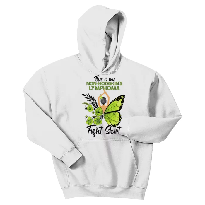 Nonhodgkins Lymphoma Cancer Awareness Green Ribbon Kids Hoodie