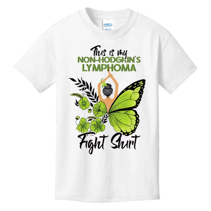 Nonhodgkins Lymphoma Cancer Awareness Green Ribbon Kids T-Shirt