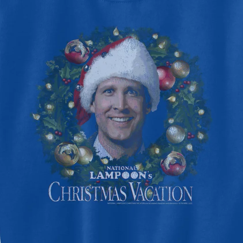 National Lampoon Christmas Vacation Clark Big Face Wreath Gift Kids Sweatshirt