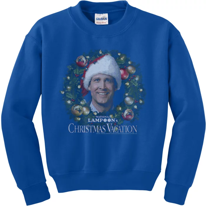 National Lampoon Christmas Vacation Clark Big Face Wreath Gift Kids Sweatshirt