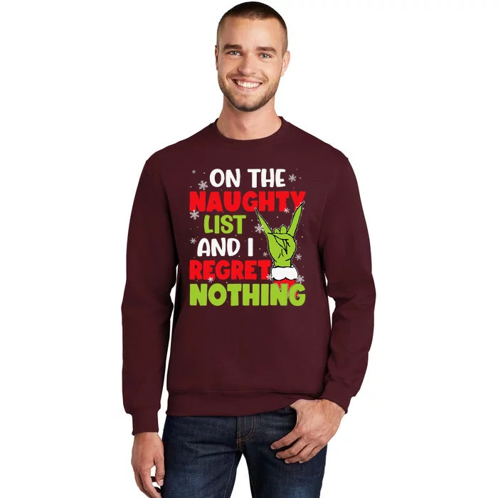 Naughty List Christmas Xmas Santa Tall Sweatshirt