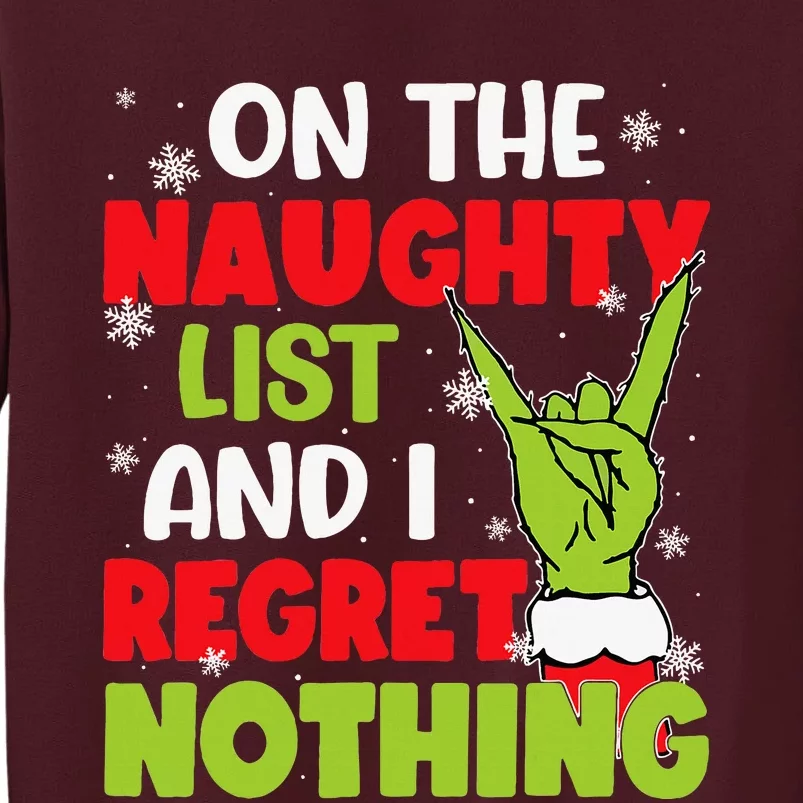 Naughty List Christmas Xmas Santa Tall Sweatshirt