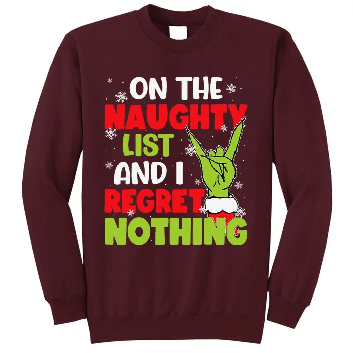 Naughty List Christmas Xmas Santa Tall Sweatshirt