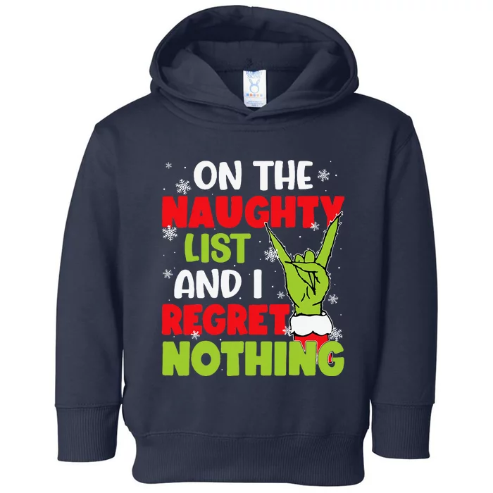 Naughty List Christmas Xmas Santa Toddler Hoodie