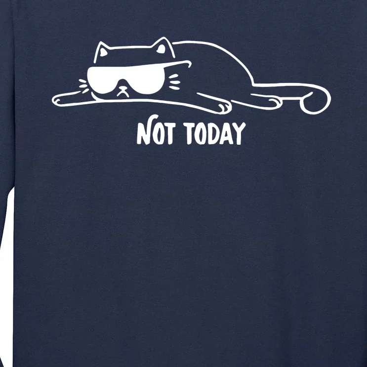 Nope Lazy Cat Not Today Tall Long Sleeve T-Shirt