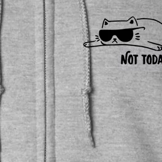 Nope Lazy Cat Not Today Full Zip Hoodie