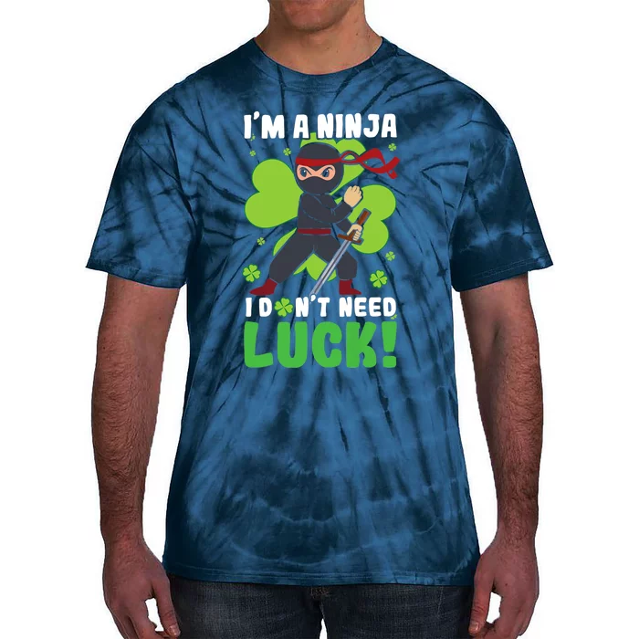 Ninja Luck Clover Shamrock Happy Saint Patricks Day Premium Tie-Dye T-Shirt