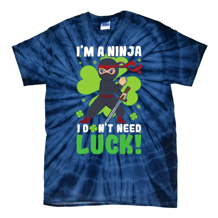 Ninja Luck Clover Shamrock Happy Saint Patricks Day Premium Tie-Dye T-Shirt