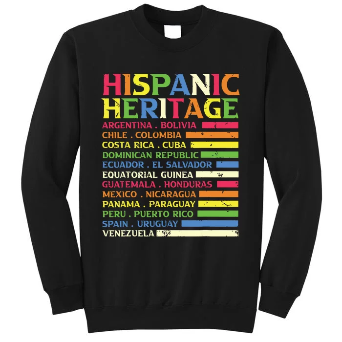 National Latino Countries Flag Hispanic Heritage Month 2024 Tall Sweatshirt