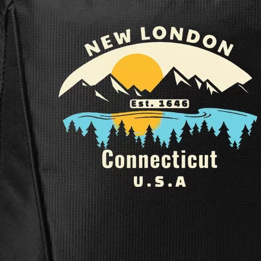 New London Connecticut Souvenir Mountain Sunset River City Backpack