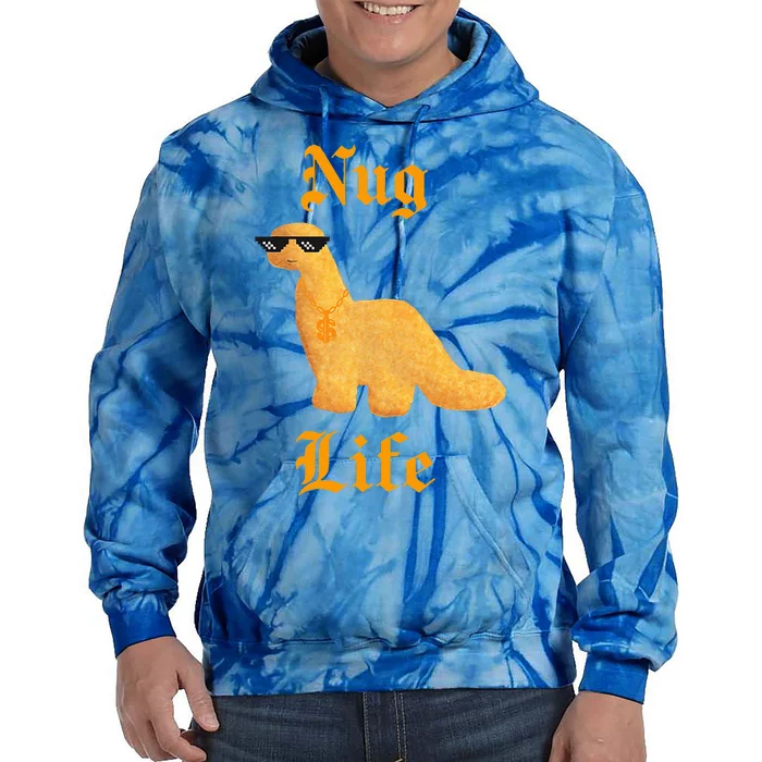 Nug Life Dino Nuggs Dino Chicken Nuggets Tie Dye Hoodie