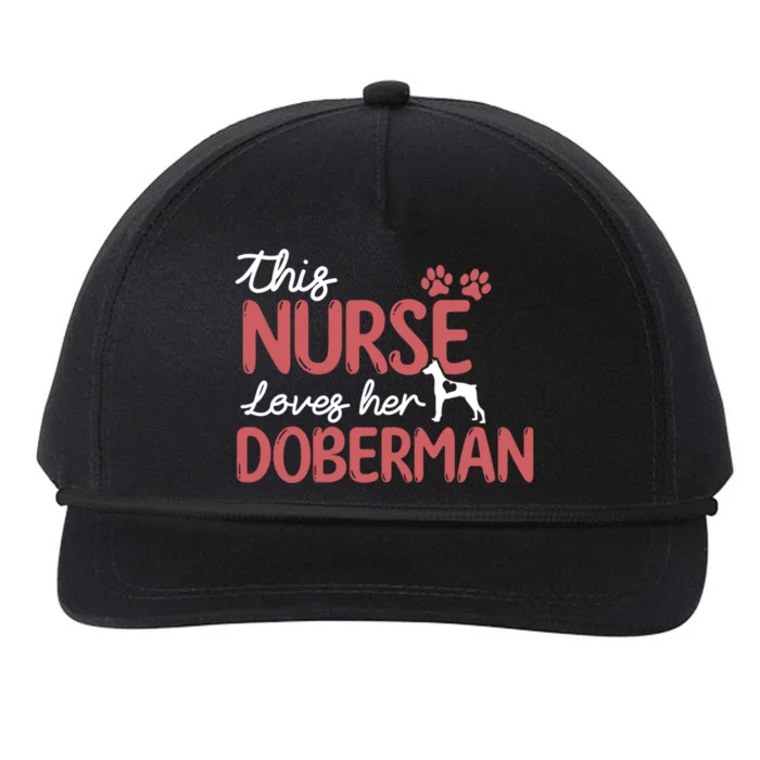 Nurse Loves Dober Dog Lovers Funny Gift For Mom Nurse Gift Snapback Five-Panel Rope Hat