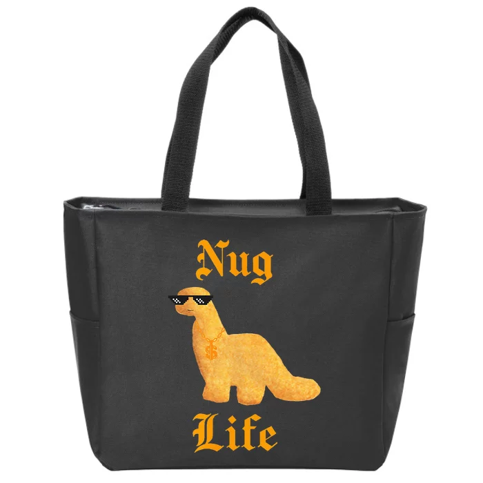 Nug Life Dino Nuggs Dino Chicken Nuggets Dinosaur Nugget Zip Tote Bag