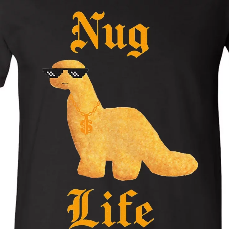 Nug Life Dino Nuggs Dino Chicken Nuggets Dinosaur Nugget V-Neck T-Shirt