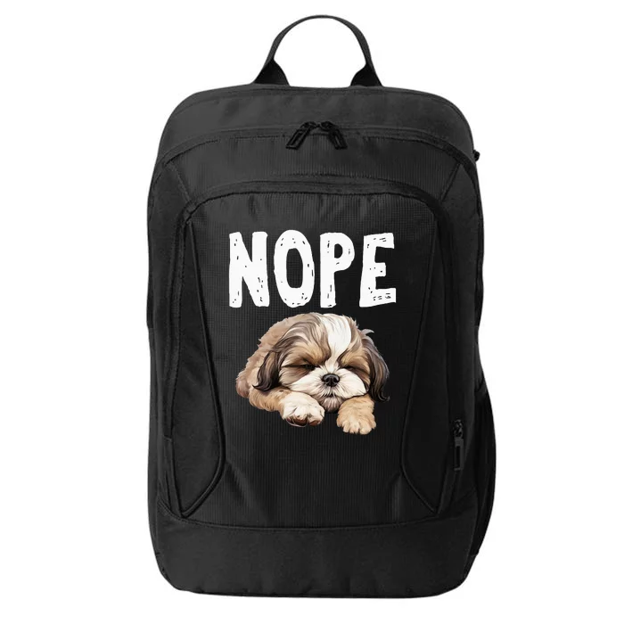 Nope Lazy Dog Funny Shih Tzu City Backpack