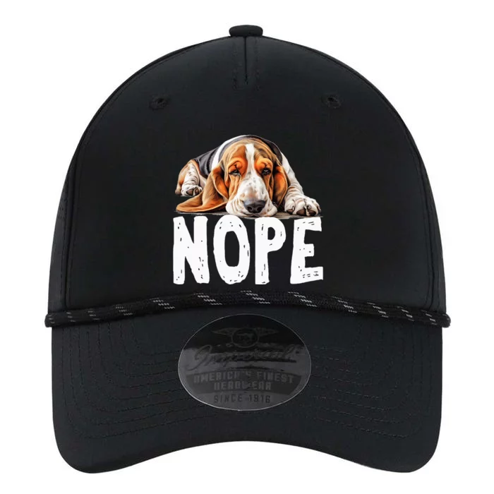 Nope Lazy Dog Funny Basset Hound Performance The Dyno Cap