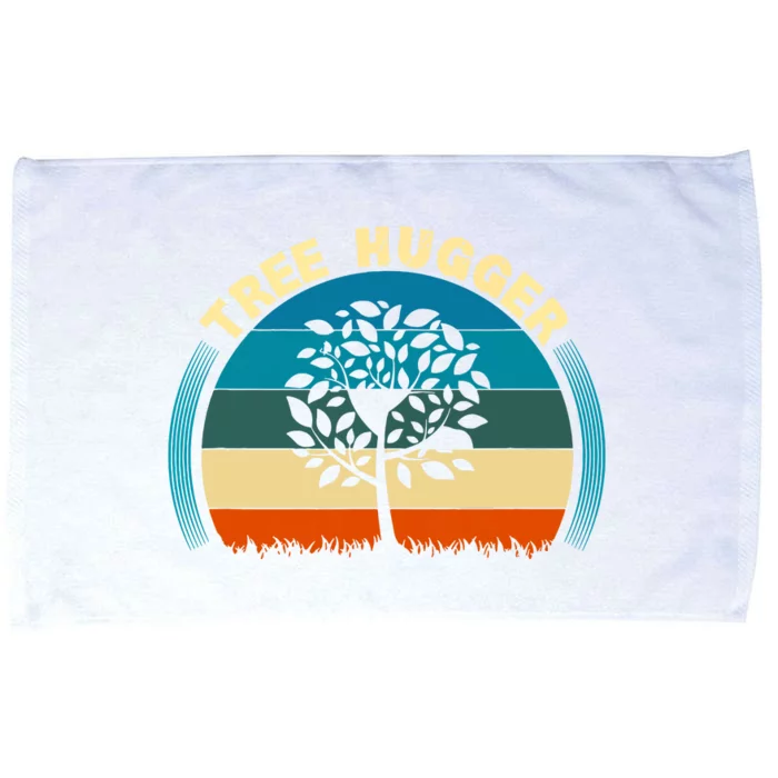 Nature Lovers Earth Environmentalist Tree Hugger Sunset Microfiber Hand Towel