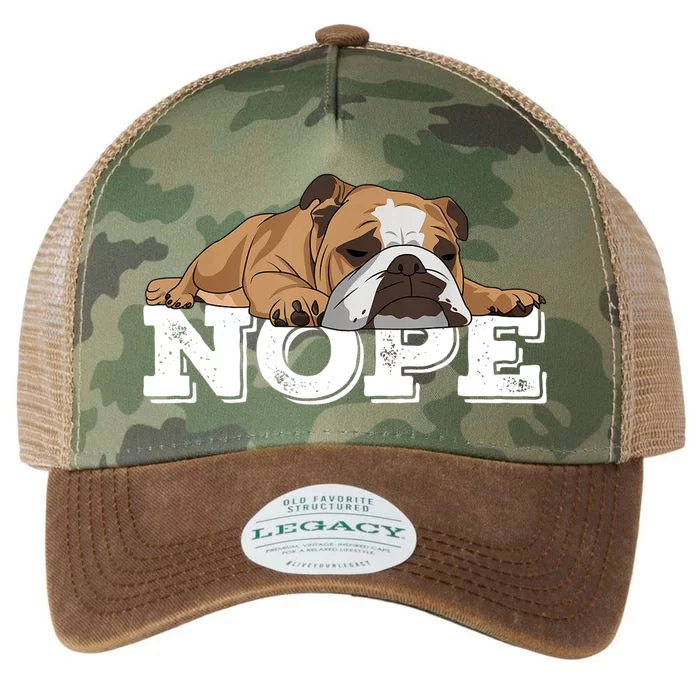 Nope Lazy English Bulldog Dog Lover TShirt Legacy Tie Dye Trucker Hat