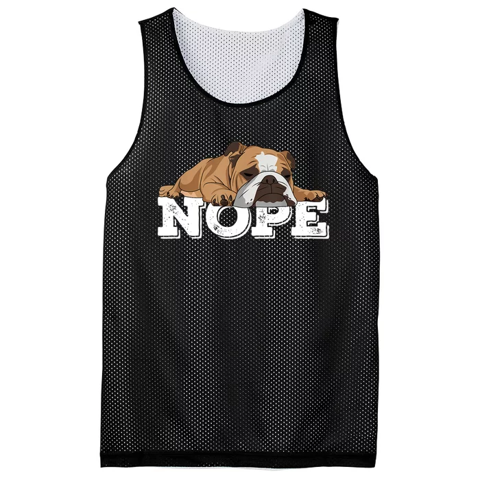 Nope Lazy English Bulldog Dog Lover TShirt Mesh Reversible Basketball Jersey Tank