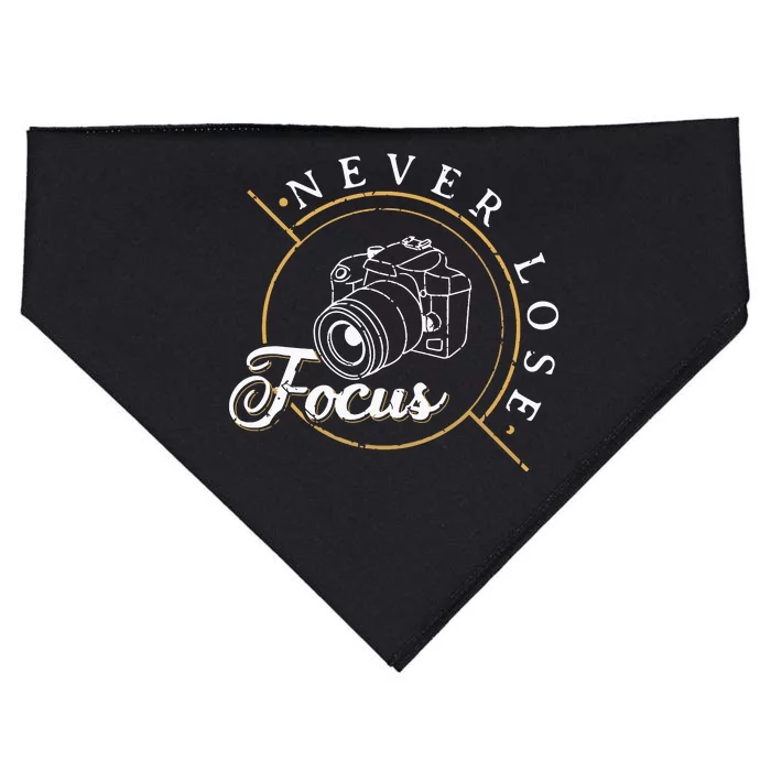 Never Lose Focus Photographer Camera Photo Lense USA-Made Doggie Bandana