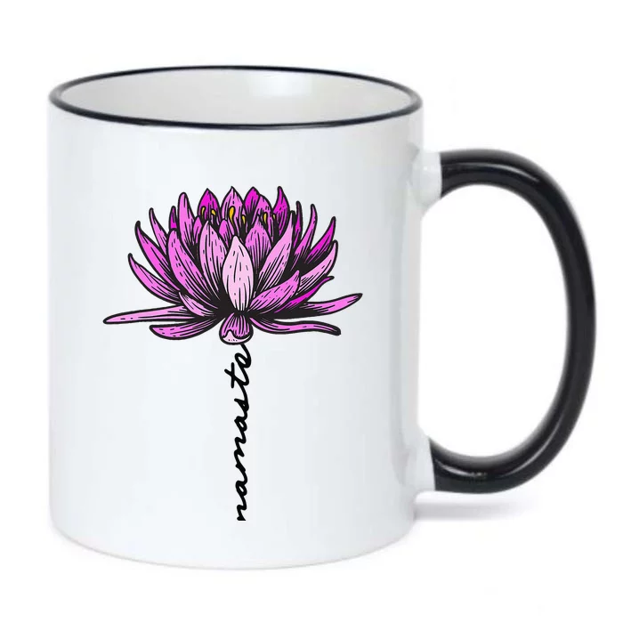 Namaste Lotus Flower Spiritual Yoga Meditation Gift Black Color Changing Mug