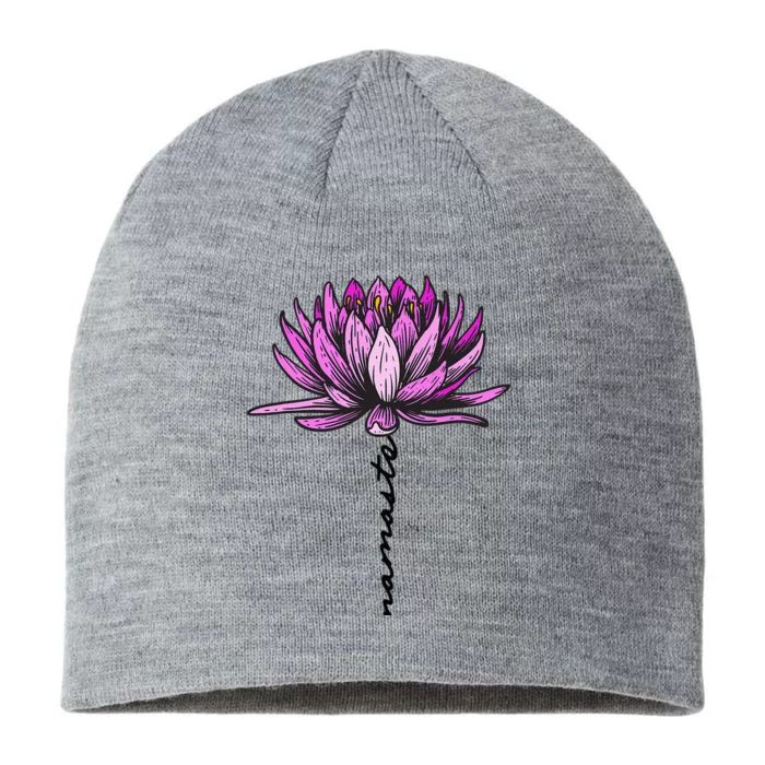 Namaste Lotus Flower Spiritual Yoga Meditation Gift 8 1/2in Sustainable Knit Beanie