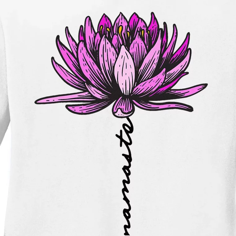 Namaste Lotus Flower Spiritual Yoga Meditation Gift Ladies Long Sleeve Shirt