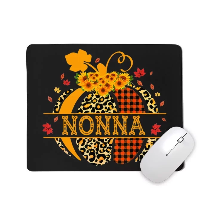 Nonna Leopard Floral Pumpkin Fall Autumn Thanksgiving Mousepad