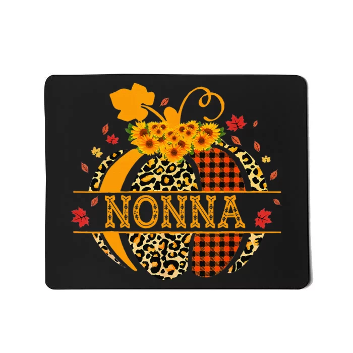 Nonna Leopard Floral Pumpkin Fall Autumn Thanksgiving Mousepad