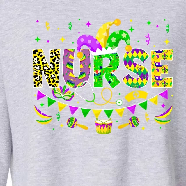 Nurse Lover Funny Mardi Gras Carnival Party Gift Cropped Pullover Crew