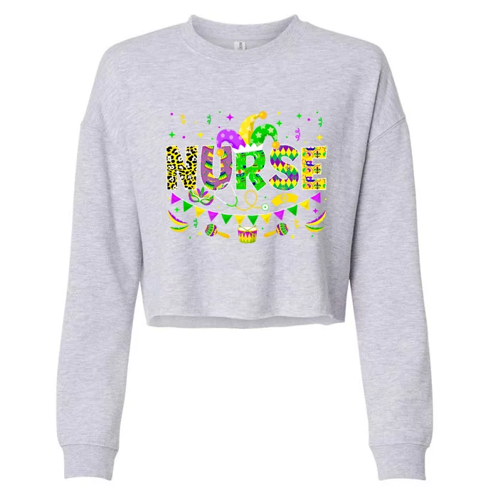 Nurse Lover Funny Mardi Gras Carnival Party Gift Cropped Pullover Crew