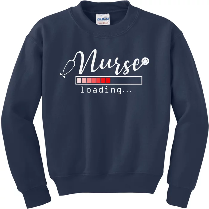 Nurse Loading Funny Nursing School Graduates New Nurse Gift Kids Sweatshirt