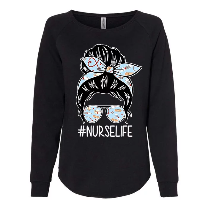 Nurse Life Female Bun Womens California Wash Sweatshirt