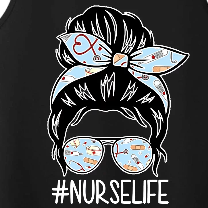 Nurse Life Female Bun Performance Tank