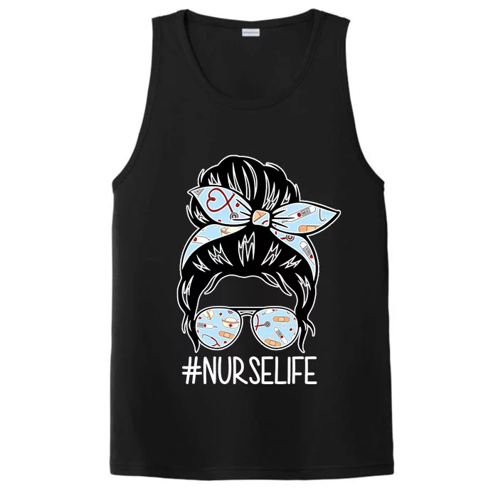 Nurse Life Female Bun Performance Tank