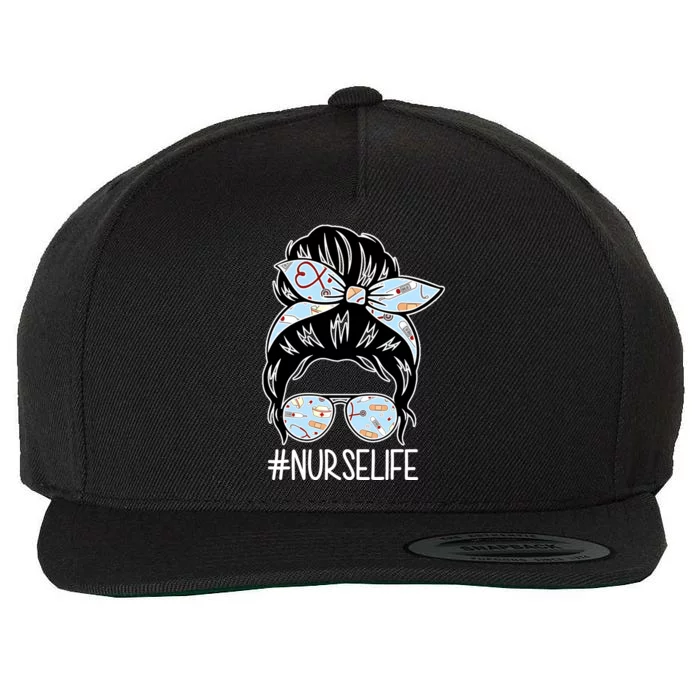 Nurse Life Female Bun Wool Snapback Cap