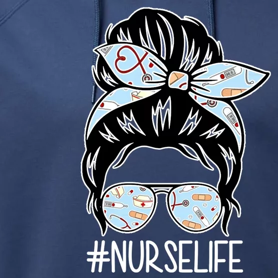 Nurse Life Female Bun Performance Fleece Hoodie