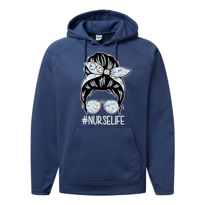 Nurse Life Female Bun Performance Fleece Hoodie