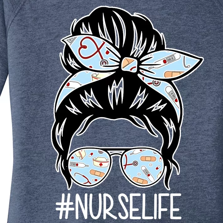 Nurse Life Female Bun Women's Perfect Tri Tunic Long Sleeve Shirt