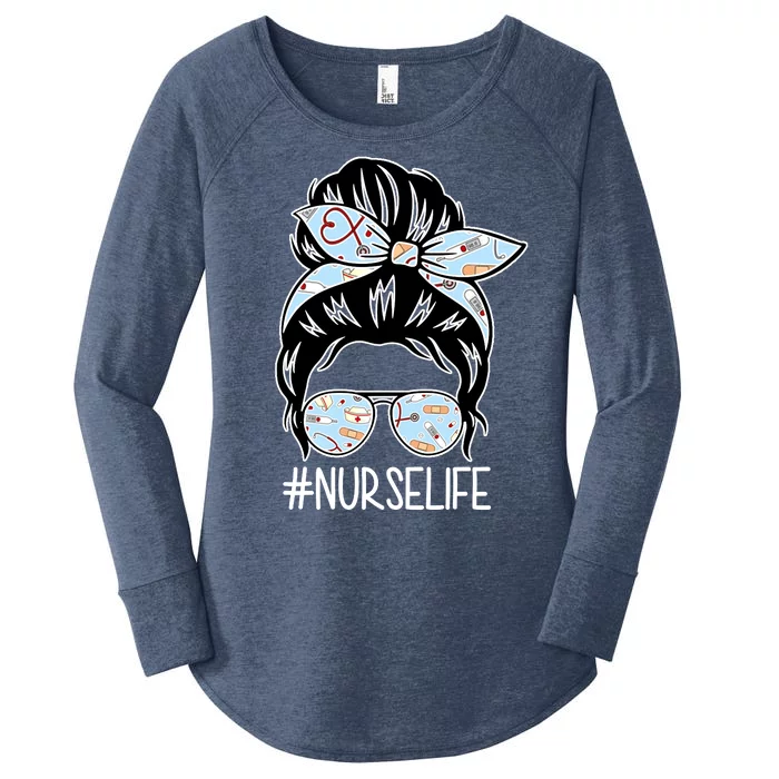 Nurse Life Female Bun Women's Perfect Tri Tunic Long Sleeve Shirt