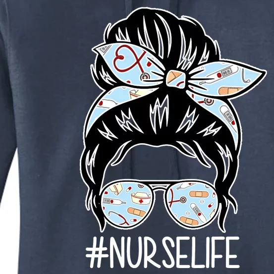 Nurse Life Female Bun Women's Pullover Hoodie