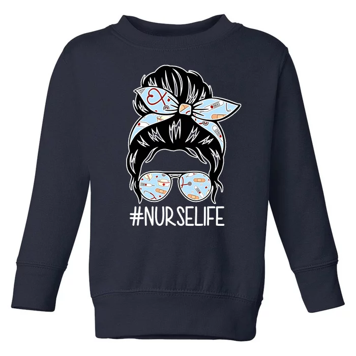 Nurse Life Female Bun Toddler Sweatshirt