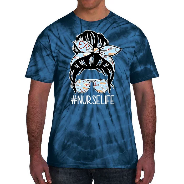 Nurse Life Female Bun Tie-Dye T-Shirt