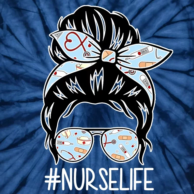 Nurse Life Female Bun Tie-Dye T-Shirt